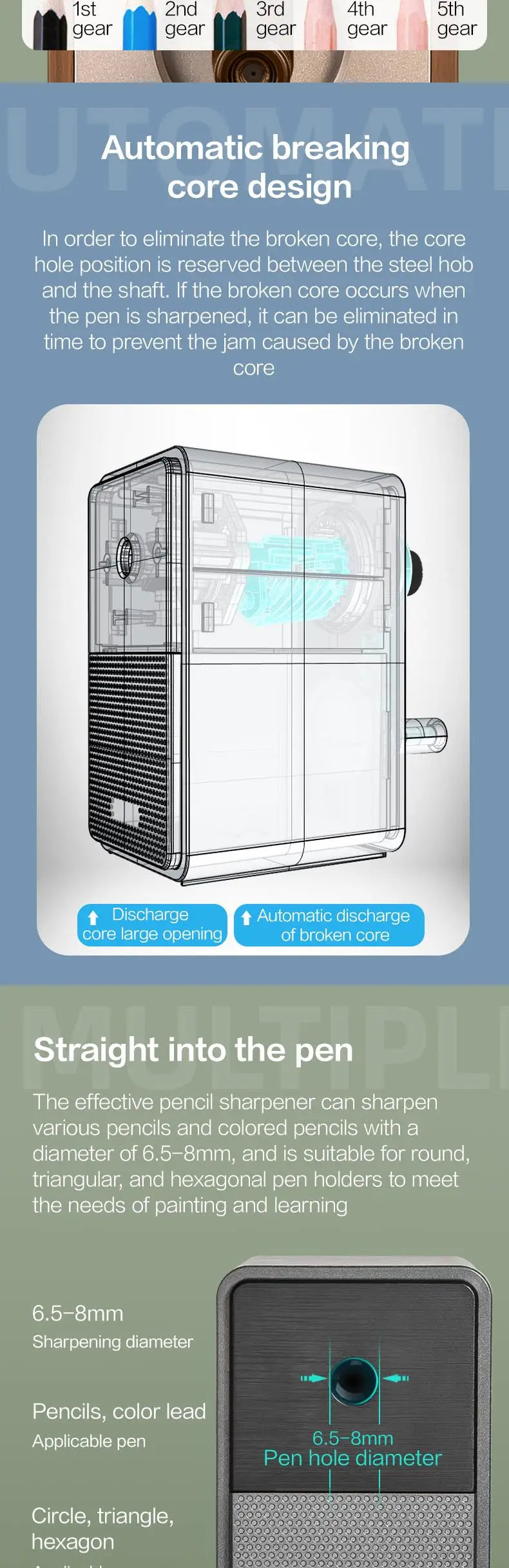 DELI Adjustable Pencil Sharpener – Hand Crank Table Machine with Long-Lasting Blade for School, Office & Art Supplies