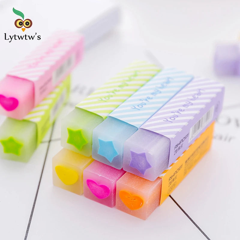 Candy Erasers – Soft, Kawaii & Easy-Clean Rubber for School, Office & Creative Stationery Fans