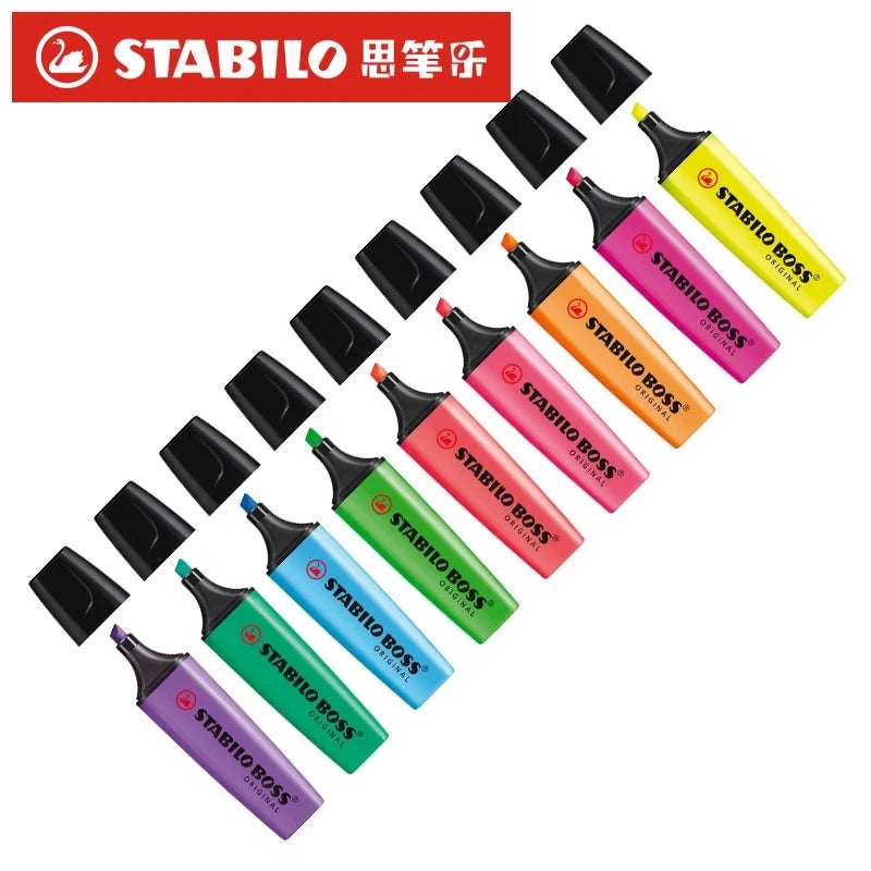 German Stabilo 70 Boss Highlighter Candy Color Hand Account Water-based Boss Student Signature Office 9 Colors Available