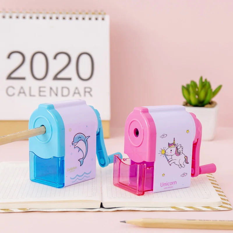 Lytwtw’s Unicorn & Dolphin Mechanical Sharpener – Cute Cartoon Pencil Sharpener for School, Office & Back-to-School Stationery