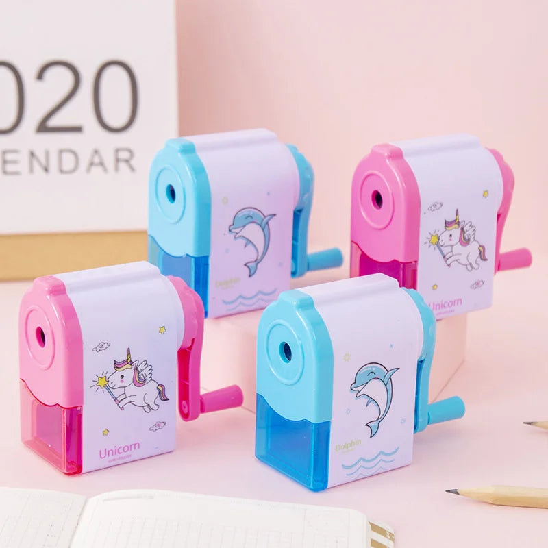 Lytwtw’s Unicorn & Dolphin Mechanical Sharpener – Cute Cartoon Pencil Sharpener for School, Office & Back-to-School Stationery