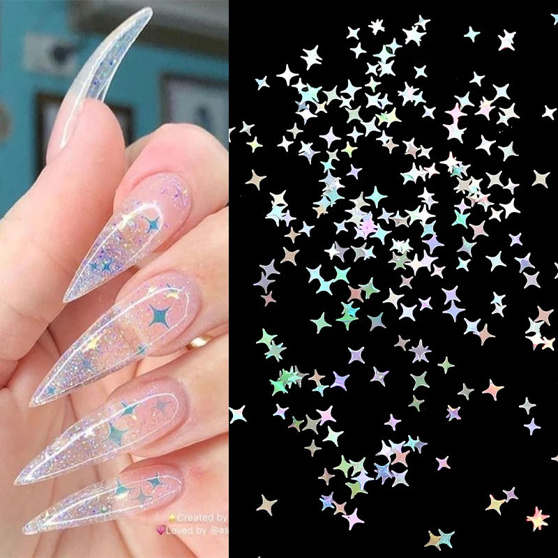 Starstruck Sparkle – Holographic Silver Nail Sequins for Viral DIY Looks