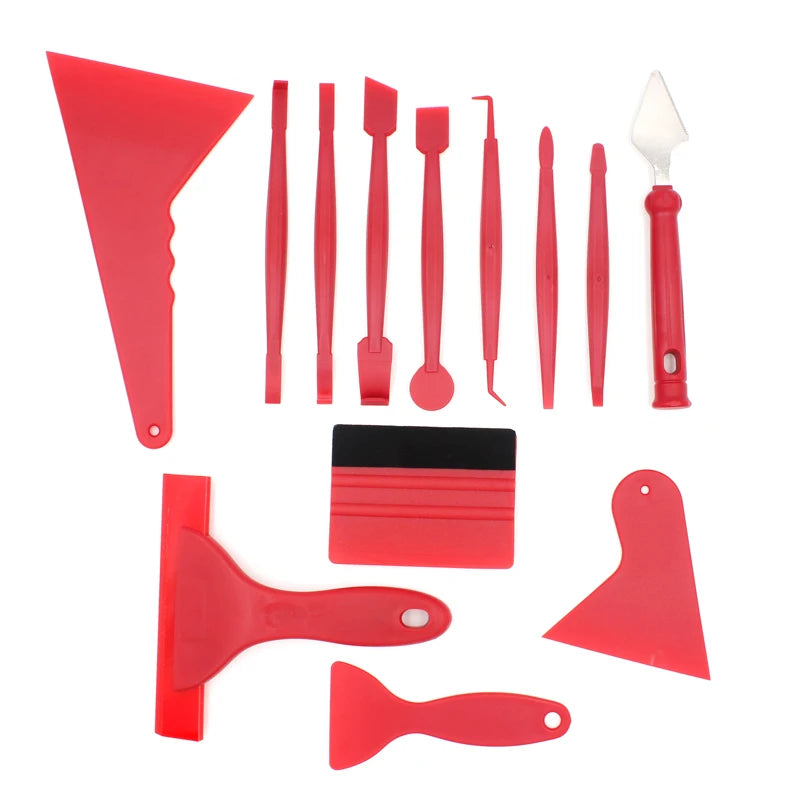7/13pcs Car Vinyl Film Wrapping Tools Car Sticker Film Scraper Kit Auto Felt Squeegee Scraper Set Knife Decal Plaste Accessories