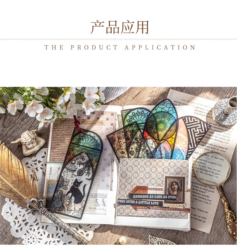 6-Piece Black Cat Bookmark Set – Matte PVC Retro Page Markers for Reading, Journaling & School Supplies