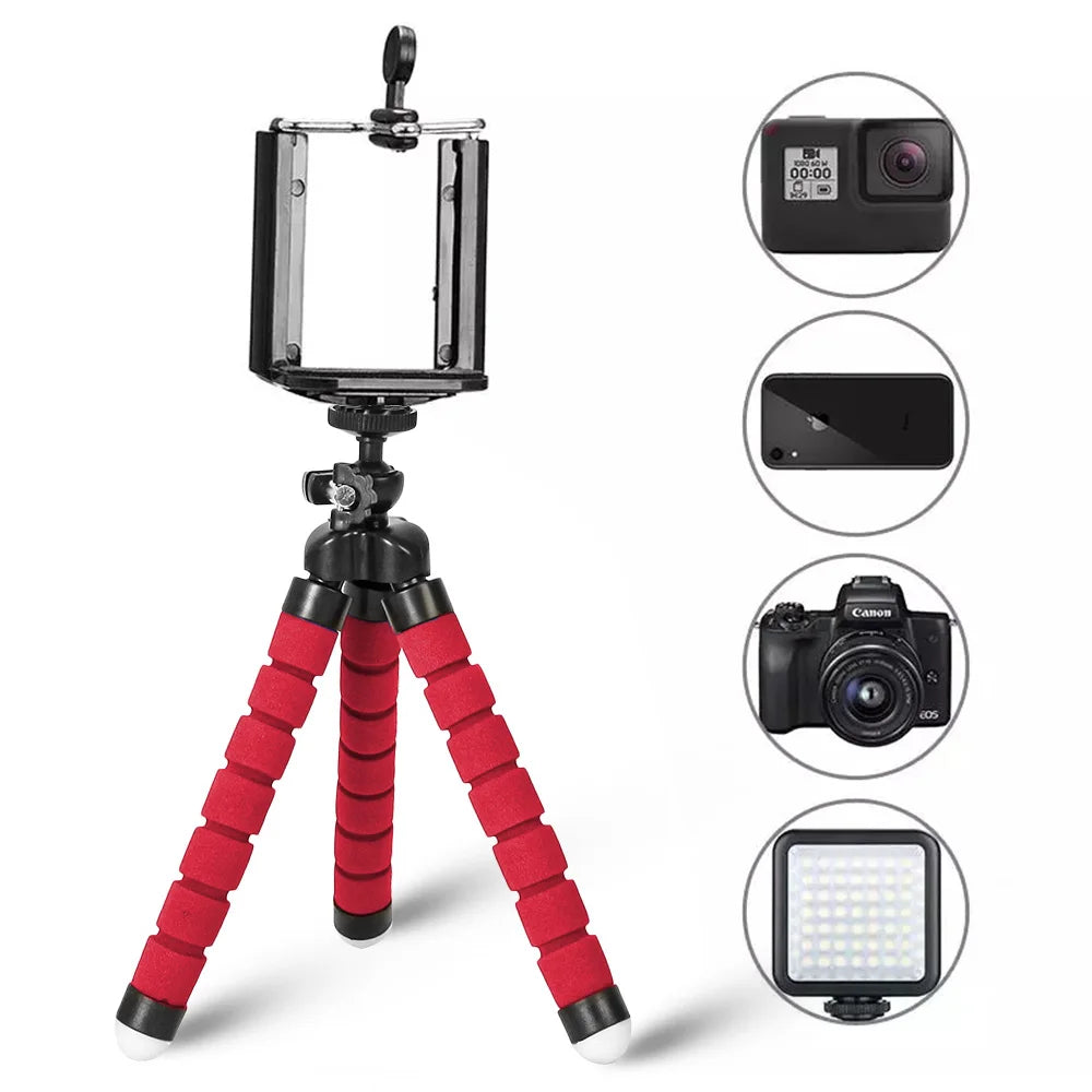 Selens Tripod Flexible Sponge Octopus Adjustable Mini Camera Tripod For Phone Holder Clip Stand For IPhone Xiaomi Huawei Ipad