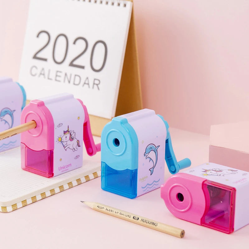 Lytwtw’s Unicorn & Dolphin Mechanical Sharpener – Cute Cartoon Pencil Sharpener for School, Office & Back-to-School Stationery