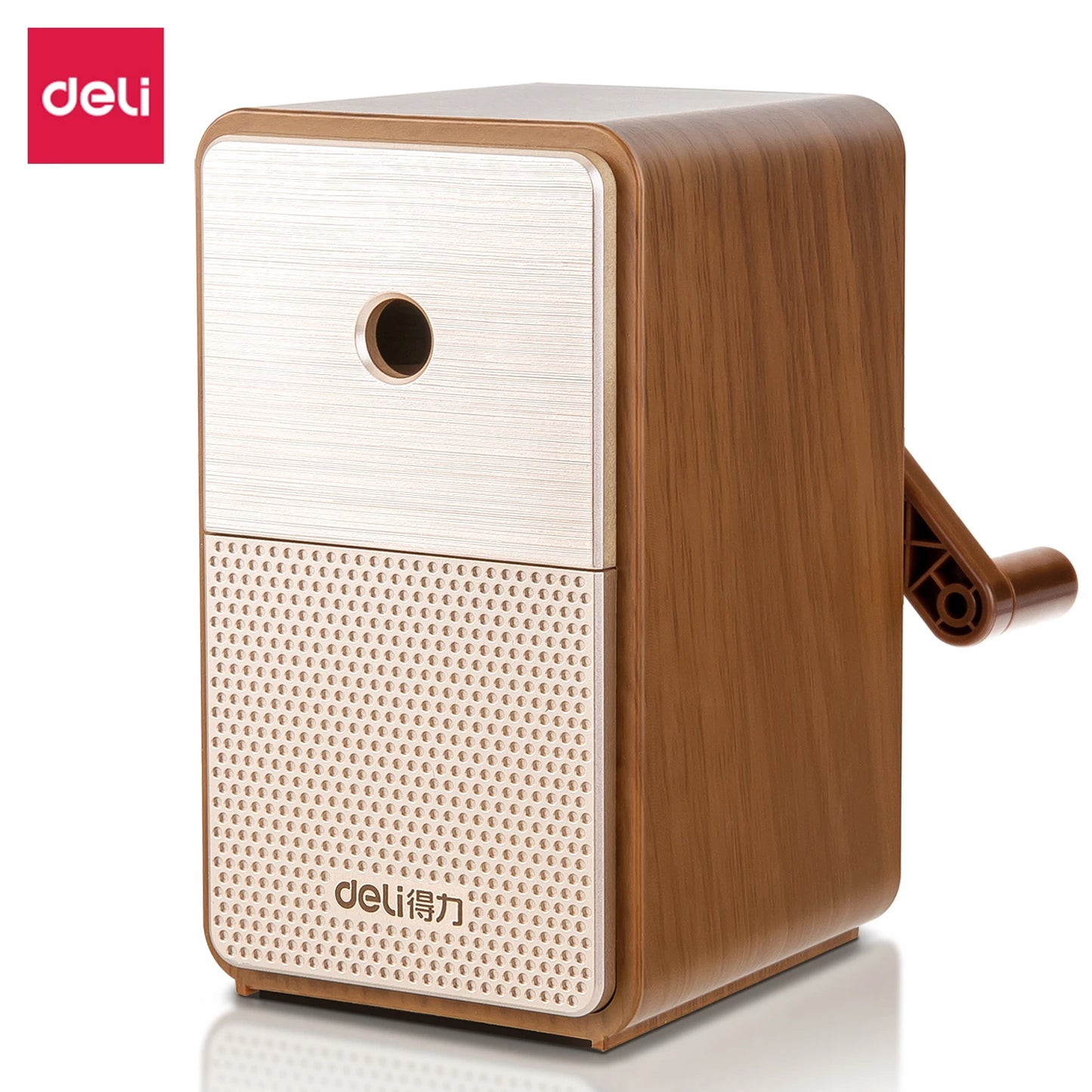 DELI Adjustable Pencil Sharpener – Hand Crank Table Machine with Long-Lasting Blade for School, Office & Art Supplies