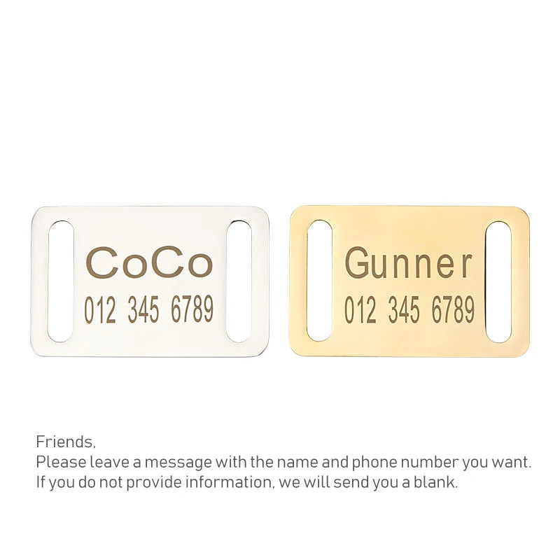 Anti-Lost Pet ID Card Accessories Customize Dog Tag Name Phone Engraved Big Dog Collar Nameplate Personalized Puppy For Cat