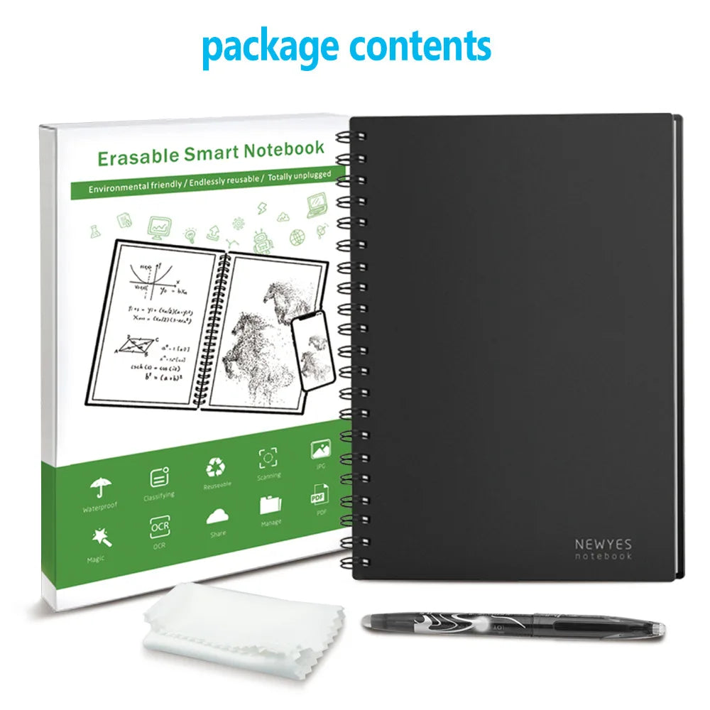 Smart Reusable Notebook – Erasable Lined Journal with Pen for School, Office & Creative Notes