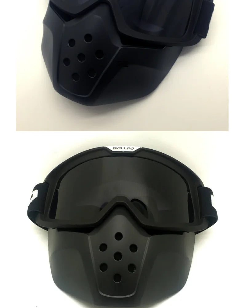 Motorcycle Face Mask Skull Open Face Helmet Mask Anti-UV Dust Helmets Goggles Vintage Mask Men Balaclava Winter Ski Face Shield