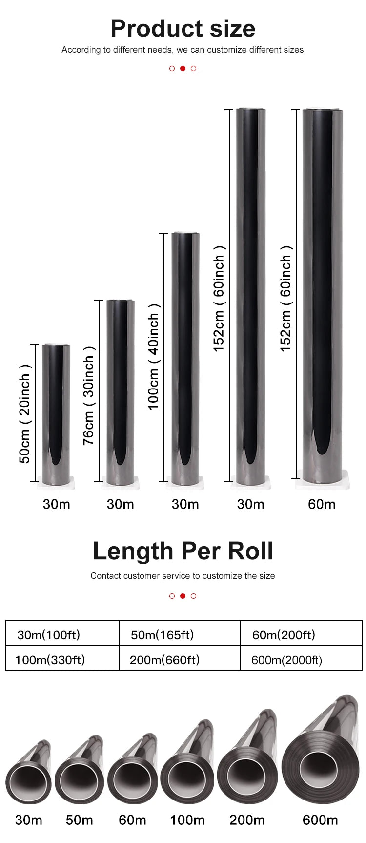 50cmX300cm IR80% UV99% Anti-glare UV Protection High Quality Nano Ceramic Solar Car Window Tint Film