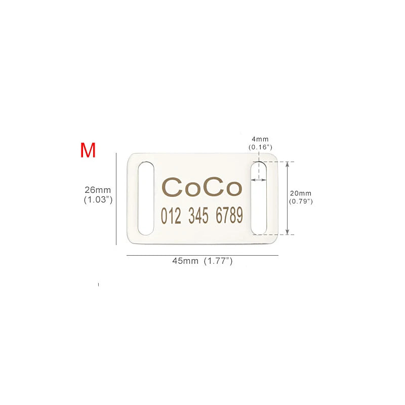 Anti-Lost Pet ID Card Accessories Customize Dog Tag Name Phone Engraved Big Dog Collar Nameplate Personalized Puppy For Cat