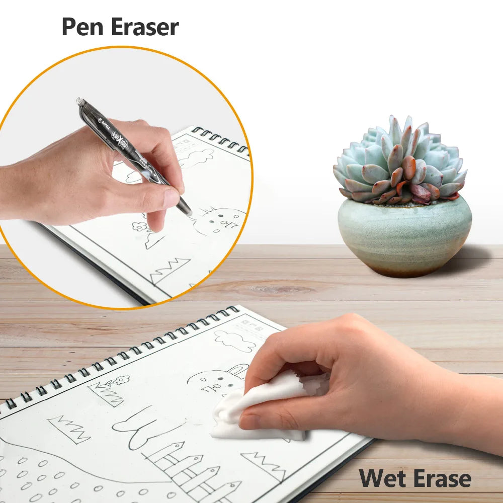 Smart Reusable Notebook – Erasable Lined Journal with Pen for School, Office & Creative Notes