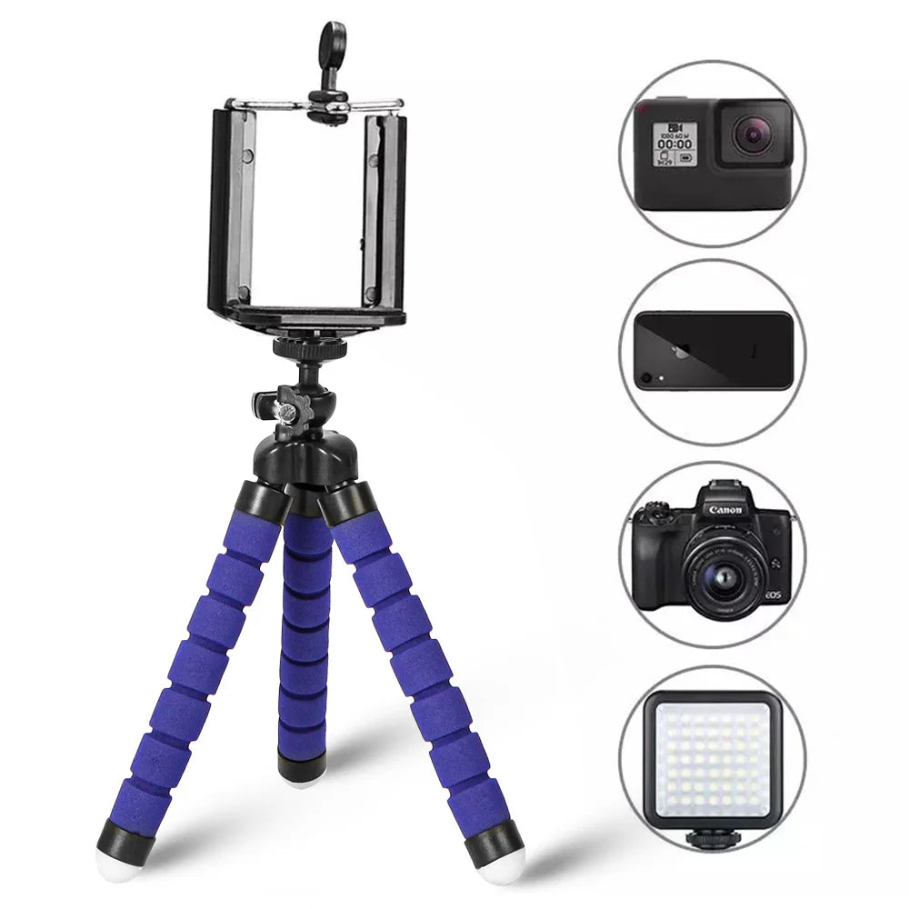 Selens Tripod Flexible Sponge Octopus Adjustable Mini Camera Tripod For Phone Holder Clip Stand For IPhone Xiaomi Huawei Ipad