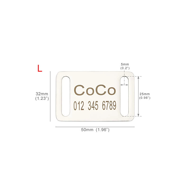 Anti-Lost Pet ID Card Accessories Customize Dog Tag Name Phone Engraved Big Dog Collar Nameplate Personalized Puppy For Cat