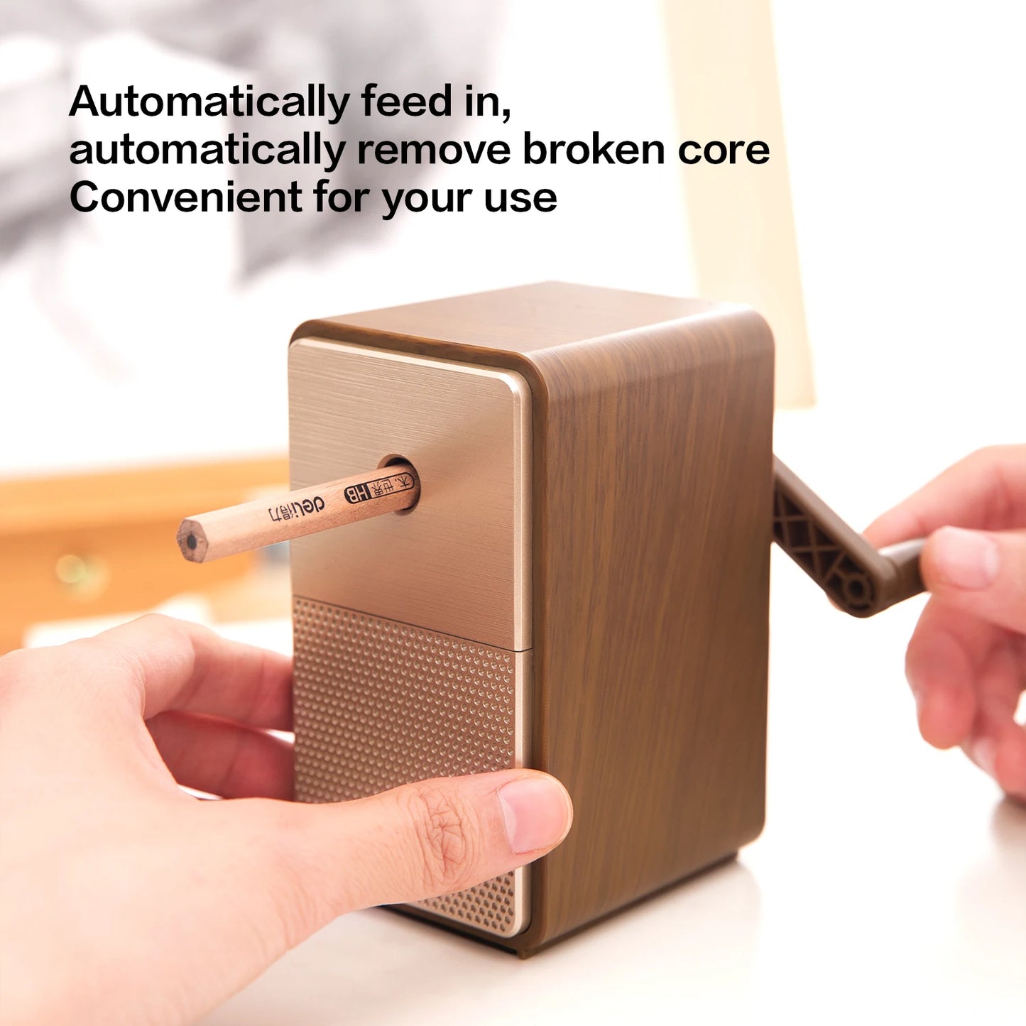 DELI Adjustable Pencil Sharpener – Hand Crank Table Machine with Long-Lasting Blade for School, Office & Art Supplies