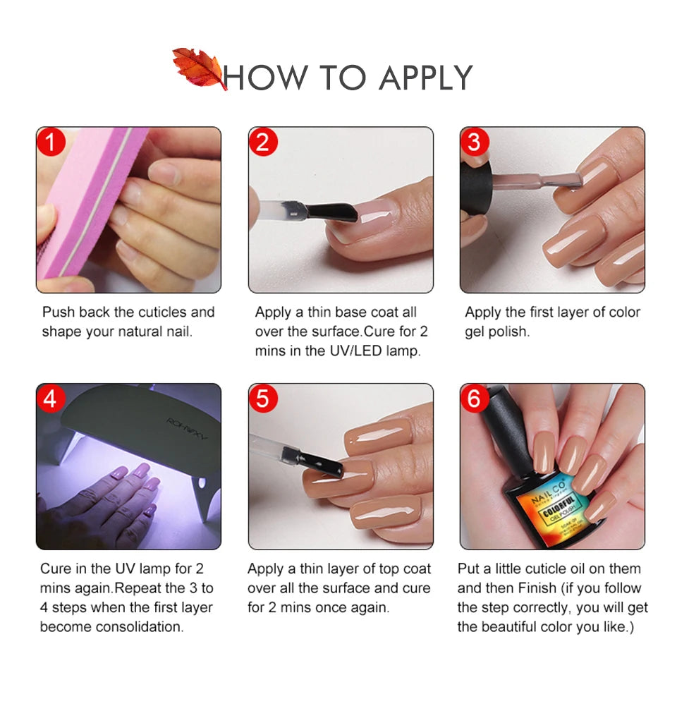 NAILCO Nail Art Dream Set – 6pcs Gel Lacquer for Bold, Glossy Looks