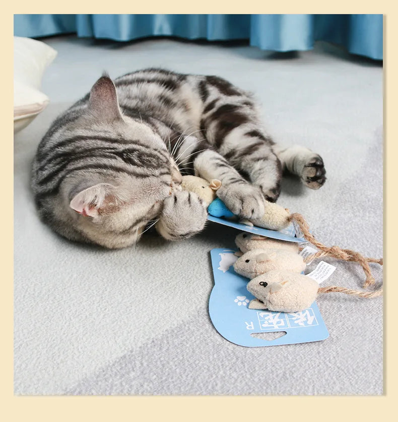 Catnip Cat Toy Soft Fleece Plush Simulation Mouse Catnip Seeds Toy Teeth Cleaning Interactive Funny Palying Toys for Cats Kitten
