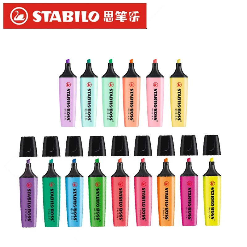 German Stabilo 70 Boss Highlighter Candy Color Hand Account Water-based Boss Student Signature Office 9 Colors Available