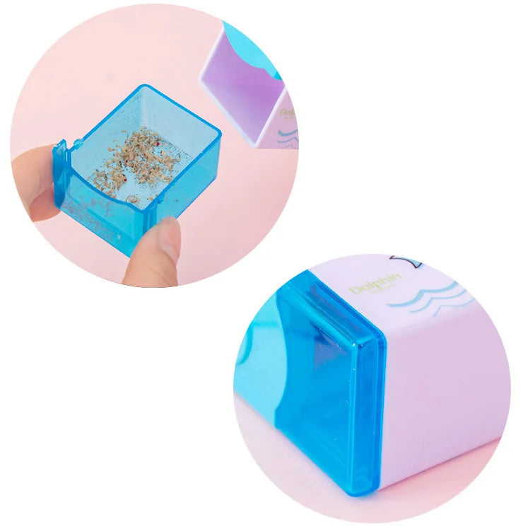 Lytwtw’s Unicorn & Dolphin Mechanical Sharpener – Cute Cartoon Pencil Sharpener for School, Office & Back-to-School Stationery