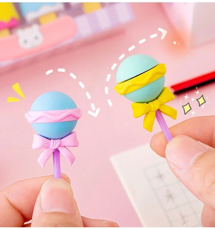 Kawaii Lollipop & Ice Cream Eraser Set – Sweet Cartoon Stationery for Kids, School & Office Supplies