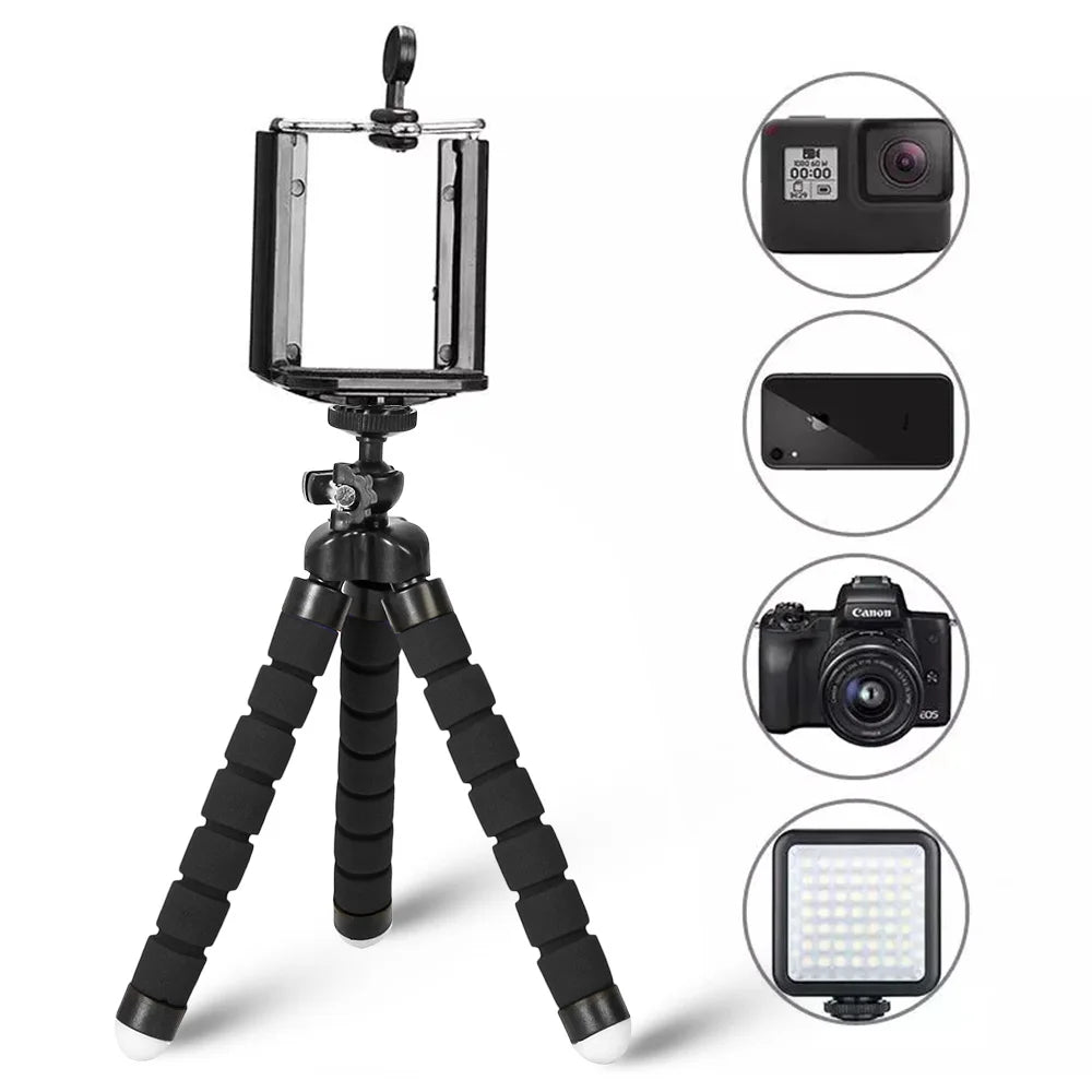 Selens Tripod Flexible Sponge Octopus Adjustable Mini Camera Tripod For Phone Holder Clip Stand For IPhone Xiaomi Huawei Ipad
