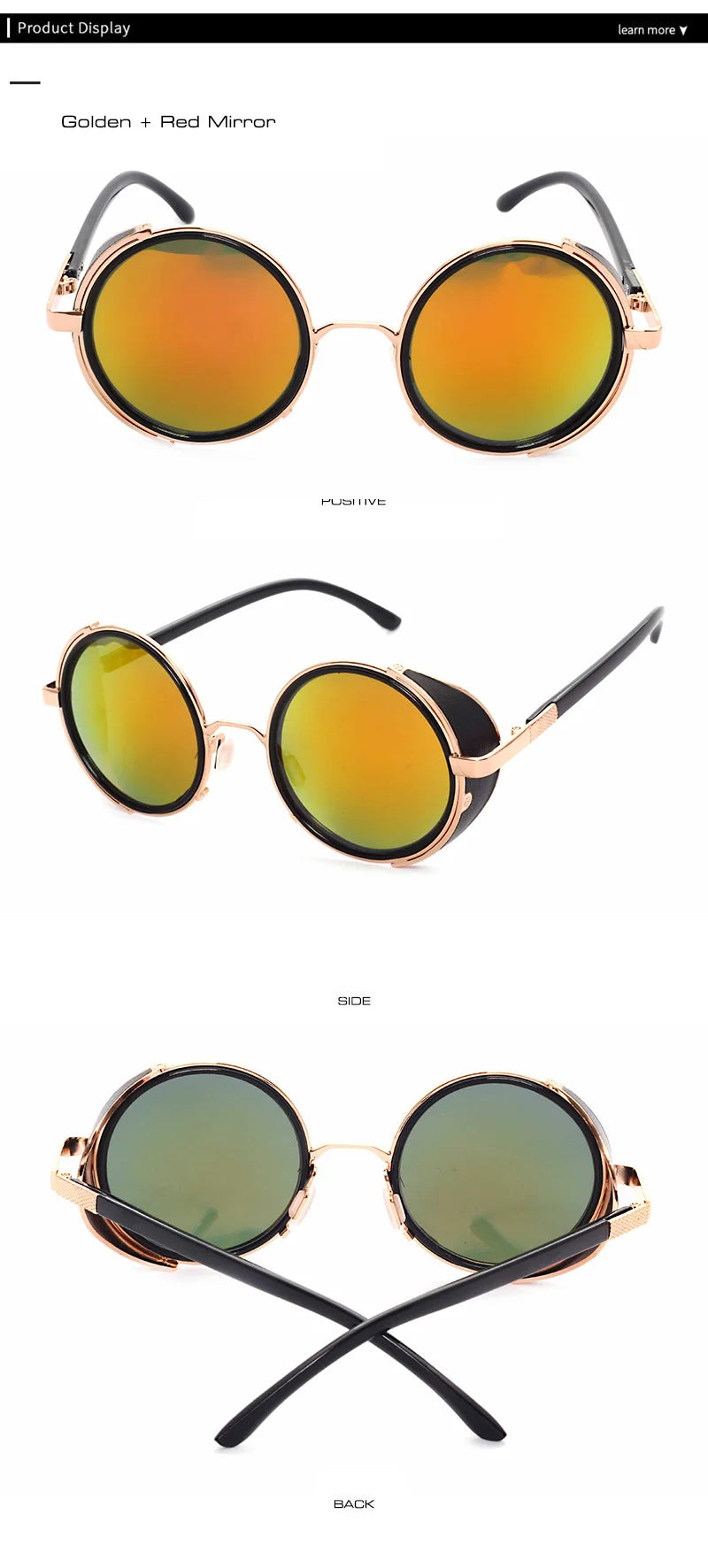 SHAUNA Vintage Women Steampunk Retro Coating Men Round Sunglasses Brand Designer Punk Sun Glasses UV400