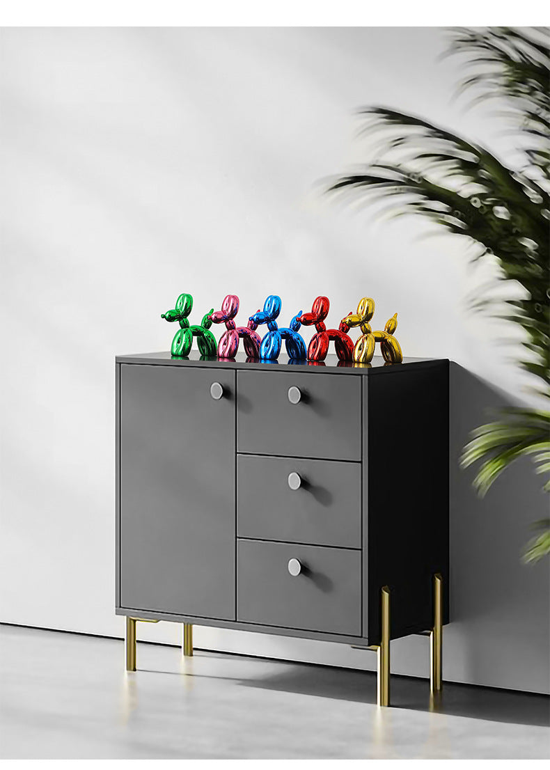 10cm 17cm Nordic Balloon Dog Sculpture Resin Animal Toy Statue Sculptures Figurine Crafts Home Decoration Room Desktop blue Gift