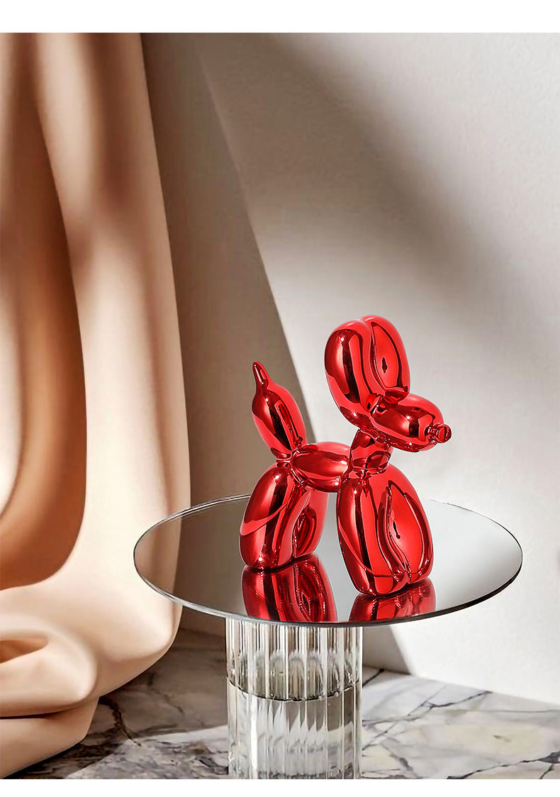 10cm 17cm Nordic Balloon Dog Sculpture Resin Animal Toy Statue Sculptures Figurine Crafts Home Decoration Room Desktop blue Gift