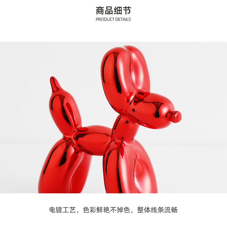 10cm 17cm Nordic Balloon Dog Sculpture Resin Animal Toy Statue Sculptures Figurine Crafts Home Decoration Room Desktop blue Gift