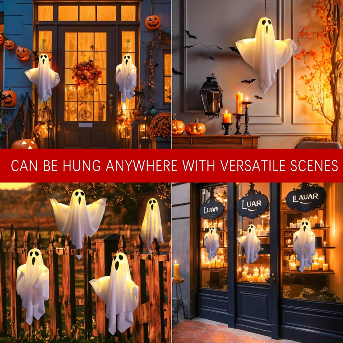 Halloween Terror Led Ghost Pendant Decor Props Home Courtyard Garden Store Haunted House Decorative Pendant