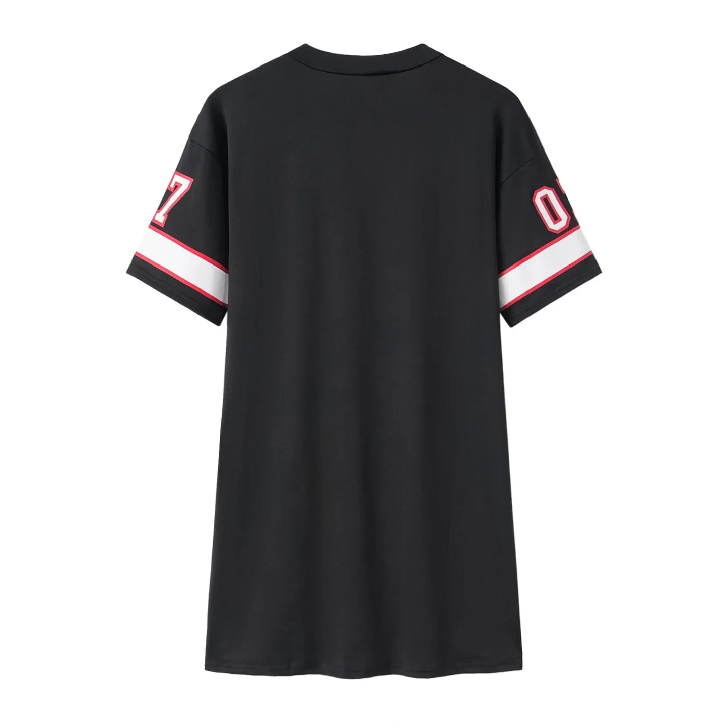 European and American CloThing Summer 07 LeTTer PrinTed Mid-lengTh T-shirT V Skin-friendly Milk Silk Collar Pullover ShorT-sl...