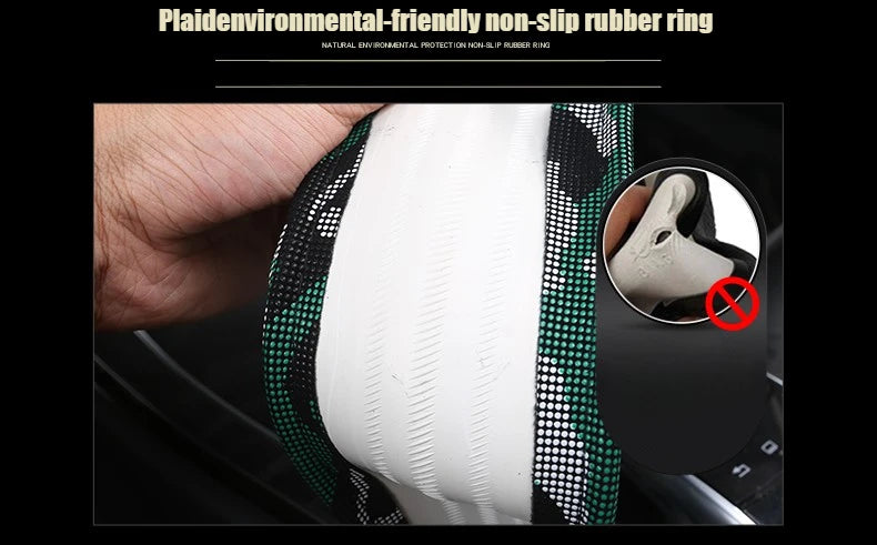 3D Camouflage Print Steering Wheel Cover  Durable Leather Cover with Anti-Slip Lining, Fit for 14.5"-14.8"