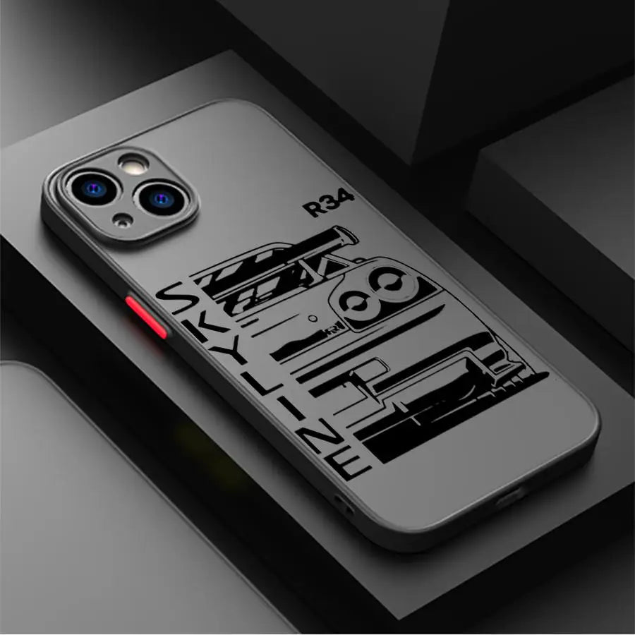 JDM Sports Cars Comic Phone Case for iPhone 16 Pro 11 12 Mini 13 14 Pro 15 Pro Max 7 8 Plus XR XS MAX funda