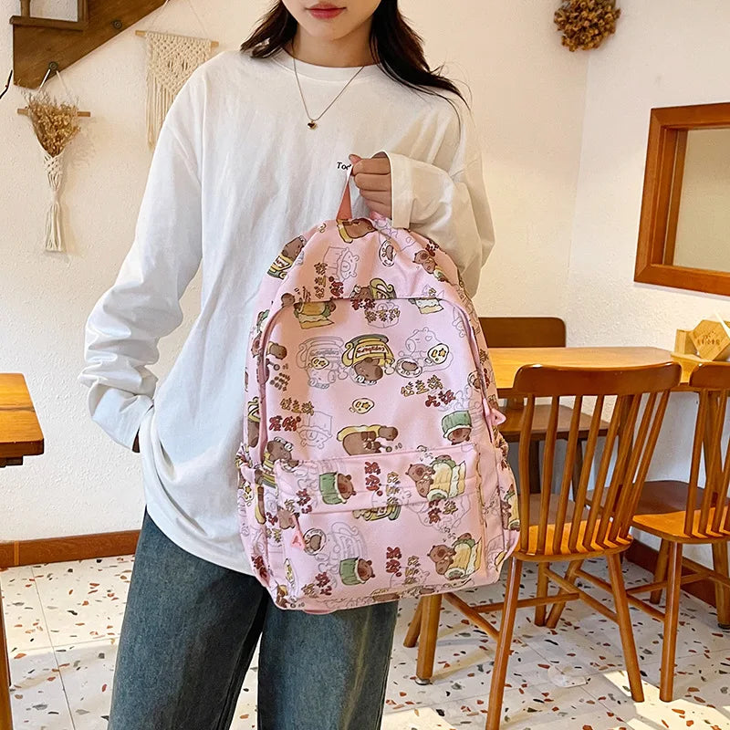 Capybara Campus Buddy – Kawaii Cartoon Laptop Backpack with Room to Spare!