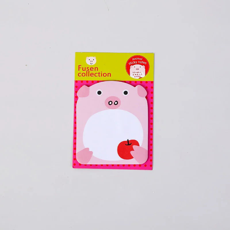 8 Piece Sticker Cute Animal Sticky Notes Notepad Memo Pads Panda Cat Kitty Stationery