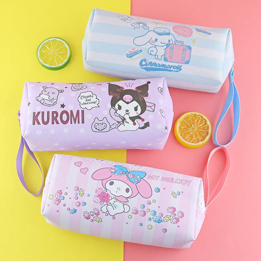 Sanrio Cinnamoroll, Kuromi & My Melody Pencil Case – PU Waterproof Stationery Bag