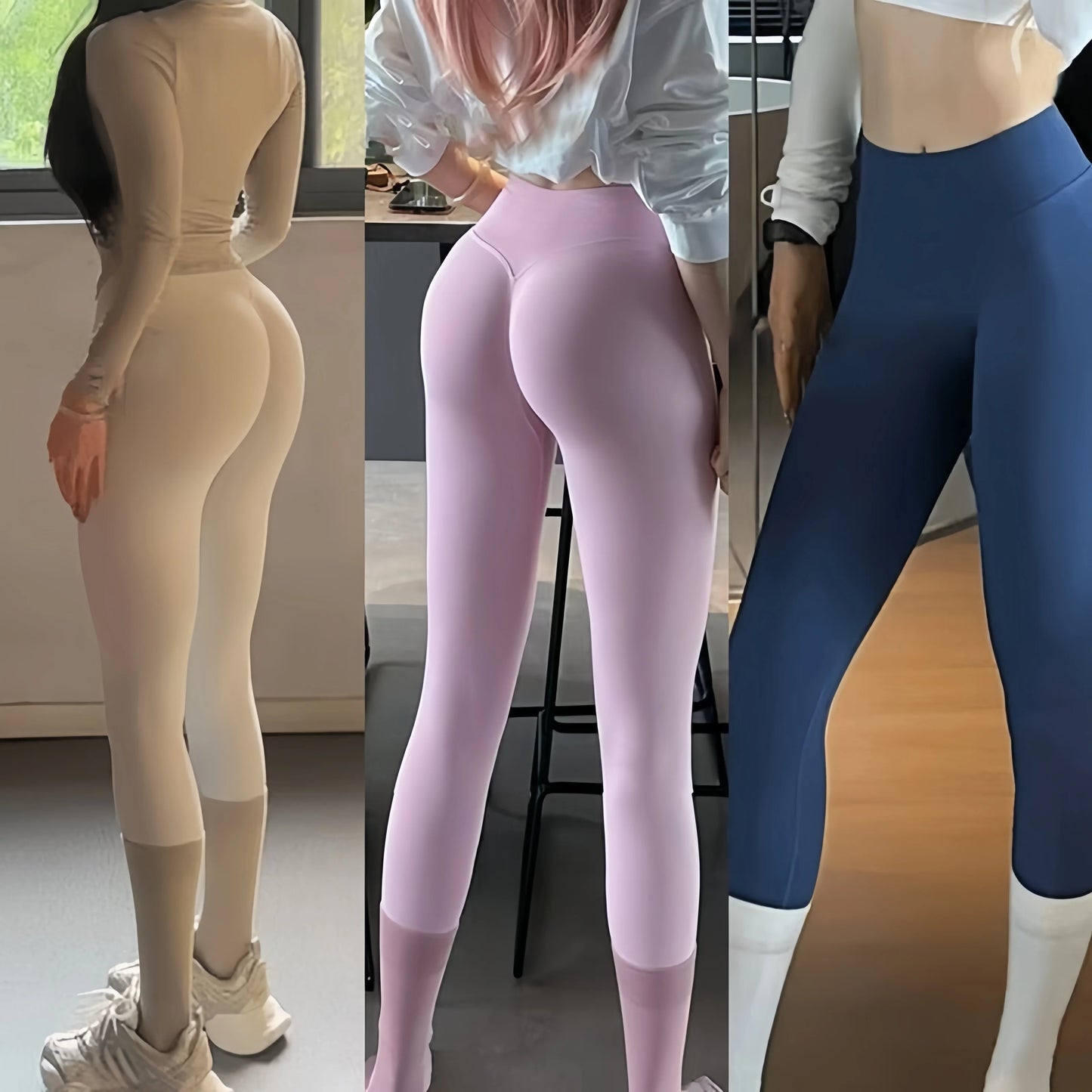 Seamless Sport Yoga High Waist Pants Leggings Sport See Through Yoga Gym Running Quick Dry Pants Scrunch Butt Pants
