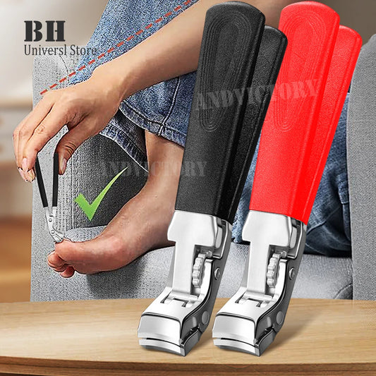 Heavy-Duty Nail Cutter – 1PCS Angled Clipper with Safety Lock & Catcher for Tough Nails