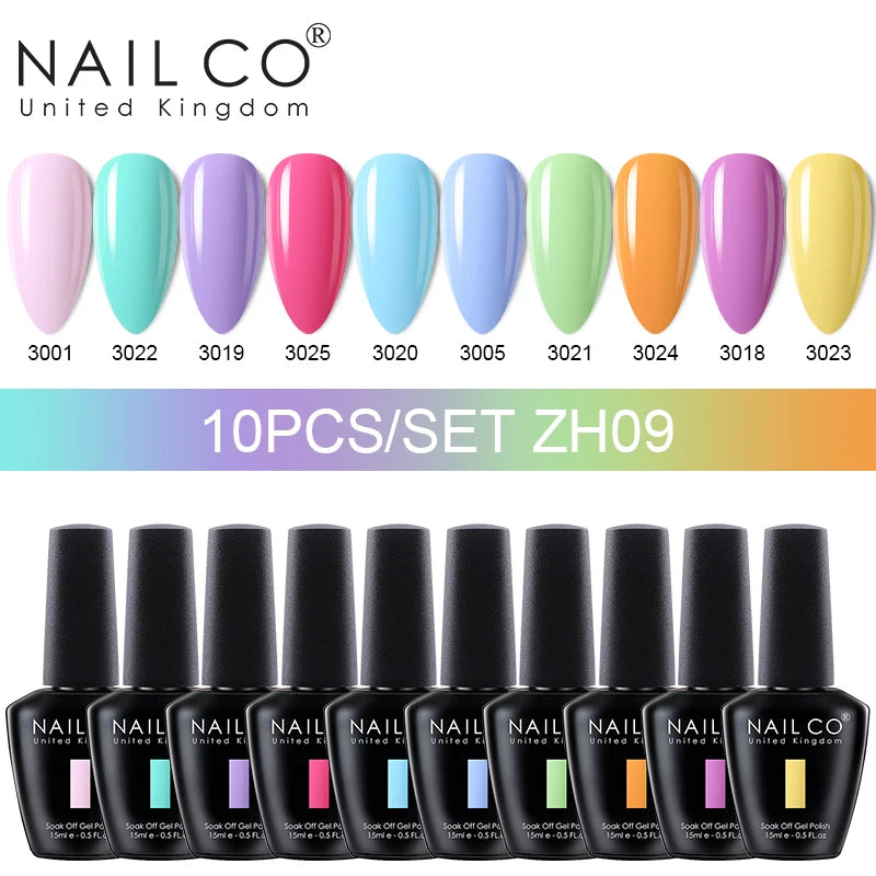 NAILCO Macaron Gel Nail Kit – 10PCS Jelly Colors for Soft, Glossy Manicures