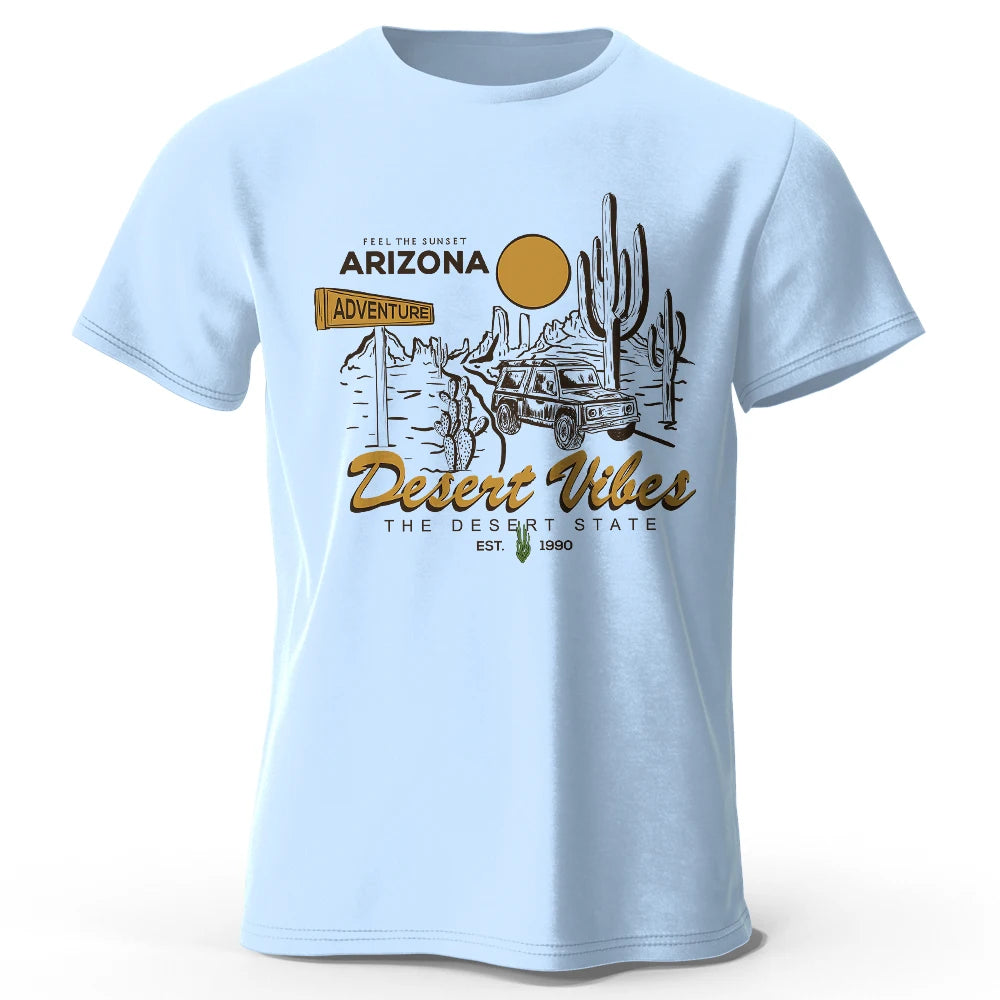 Desert Rally Retro 4x4 Printed Unisex Men Women T-Shirt Tees Tops 100% Cotton Dakar Race Graphic Dune Explorer