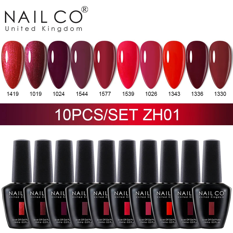NAILCO Macaron Gel Nail Kit – 10PCS Jelly Colors for Soft, Glossy Manicures