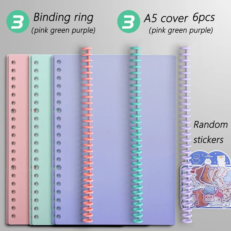 Multi-Hole Transparent Binder Covers – A4 Loose-Leaf PP Matte & Film Discbound Options for School, Office & Creative Journaling
