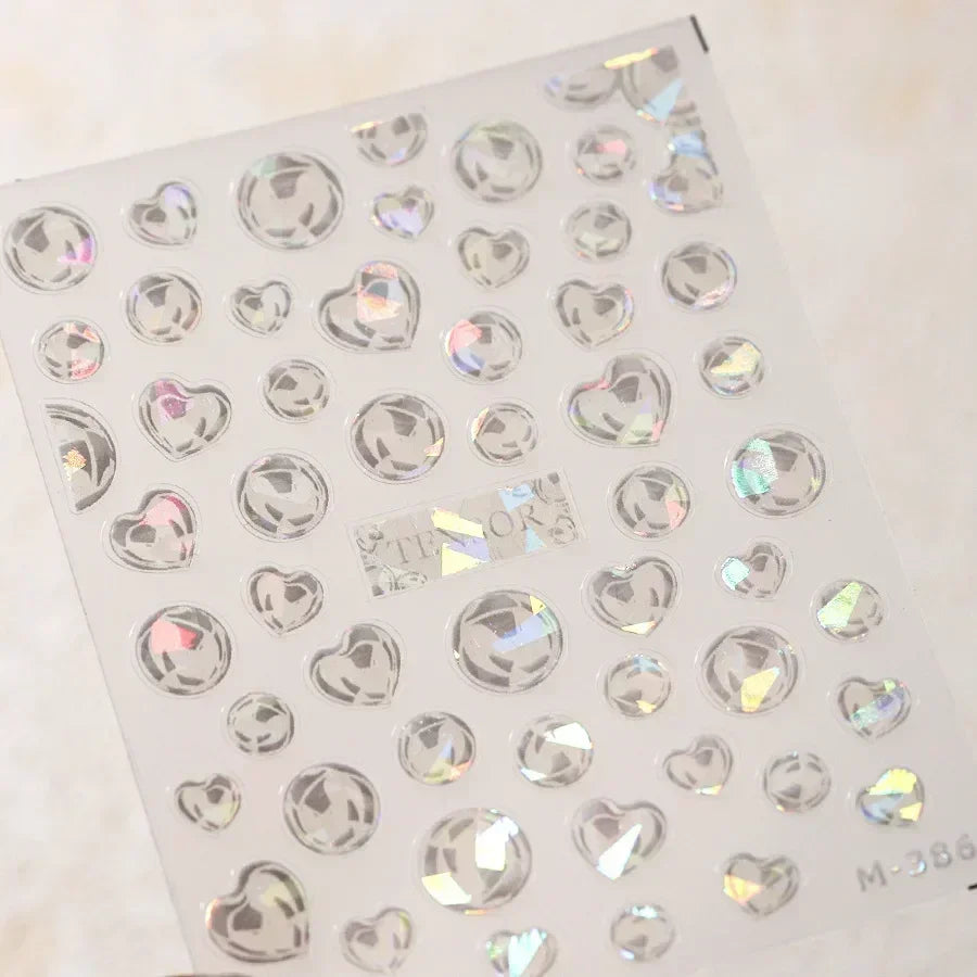Colorful & Fun Beach Bloom Nail Art – 5D Stickers with Coral, Petals & Ocean Charms