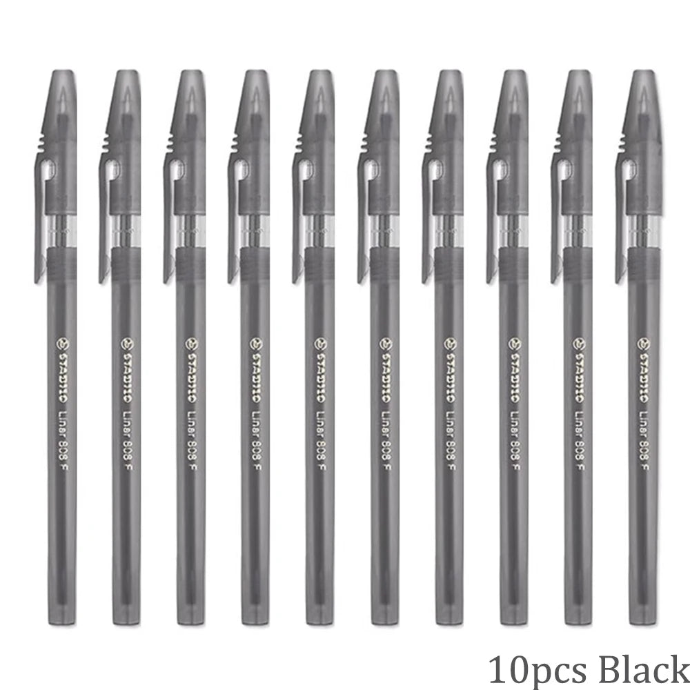 6/10pcs Stabilo Antistatic Ballpoint Pen 808F Liner Smooth 0.38mm Extra-fine Cap Medium Oil Pen Cute Study Office Stationery