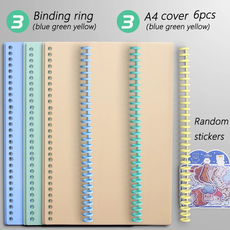 Multi-Hole Transparent Binder Covers – A4 Loose-Leaf PP Matte & Film Discbound Options for School, Office & Creative Journaling