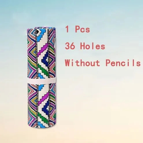 Colorful Canvas Pencil Roll – 12 to 72 Slot Organizer for Students, Artists & School Supplies