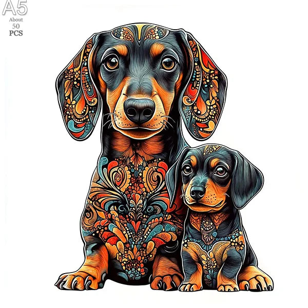 Wooden Animal Puzzle for Adults Kids Cat Wooden Jigsaw Irregular Dog Animal Wood Puzzles Exclusive Design Intelligent Jigsaws