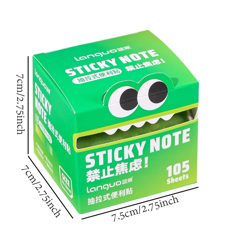 Mr. Paper Pull-Out Sticky Notes – 6Style Transparent Roll with 105 Sheets for School, Study & Creative Stationery