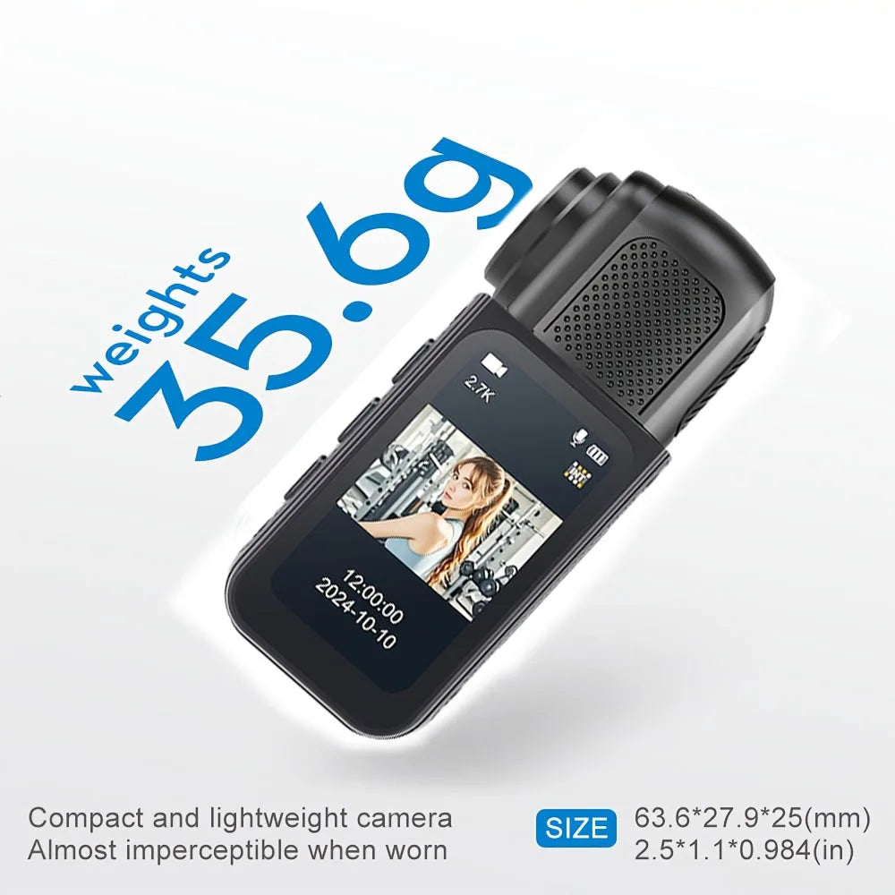 Motor Recorder 2.7K WIFI Mini Thumb Camera 1.47'' Cam Outdoor Sports Cycling 180° Rotation Magnetic Bicycle Motorcycle Recorder